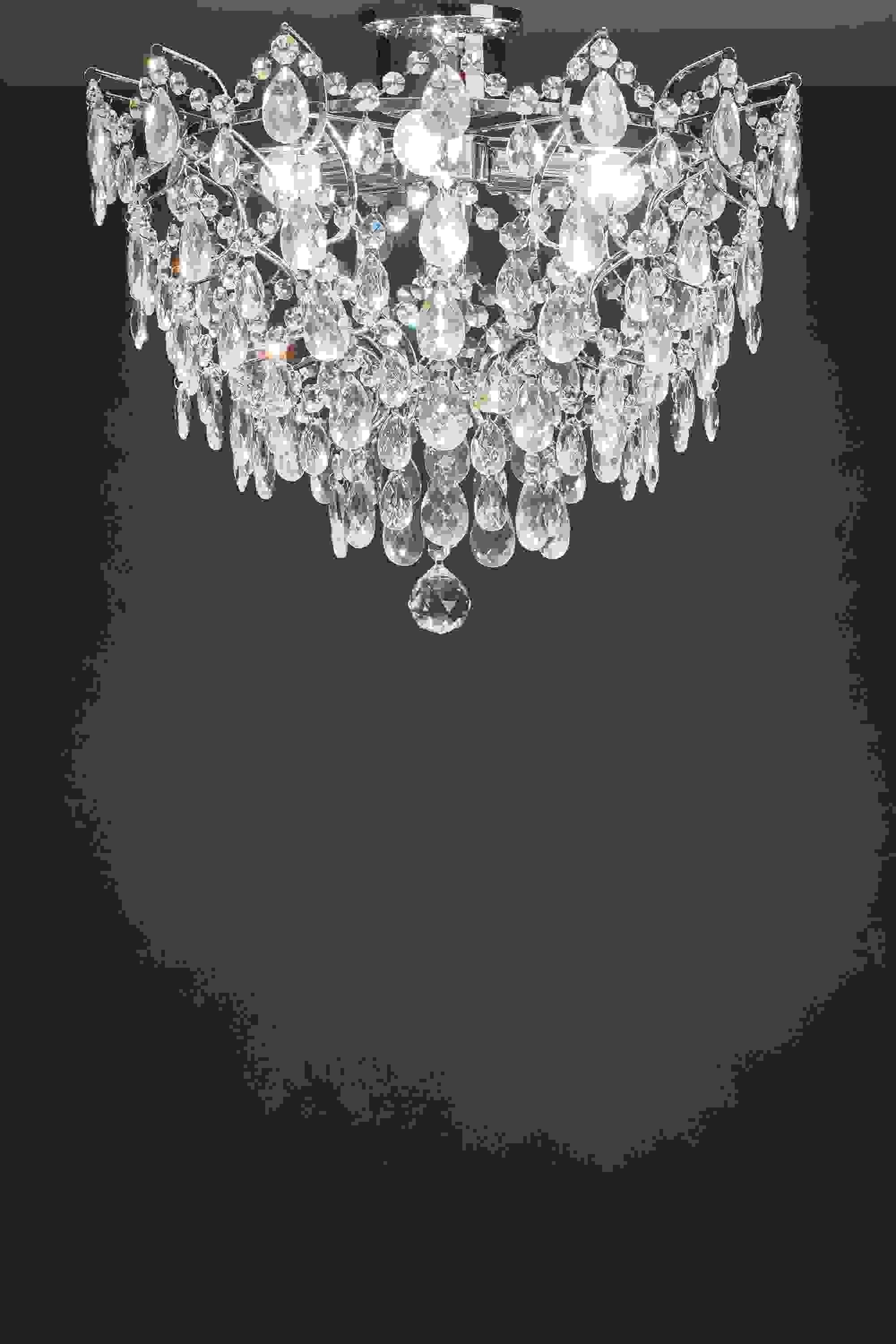 ROSENDAL - Kristallplafond Krom 48 cm